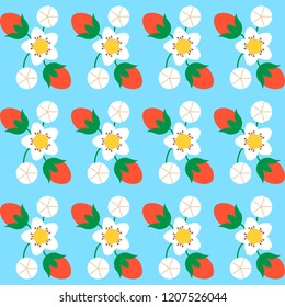 Seamless pattern background with strawberry, colorful illustration