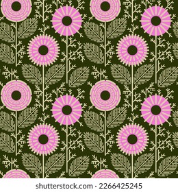 seamless pattern background stylized flowers