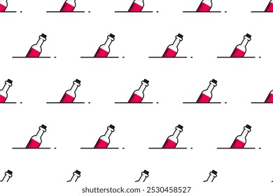 Seamless pattern background with summer themed icons, flat and colorful style.