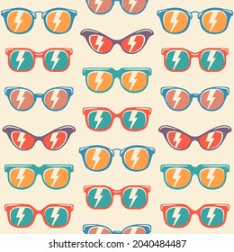Seamless pattern background sunglasses with color, vintage sunglasses pattern