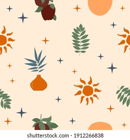 Seamless pattern background. Sunny summer pattern for design wrapping paper, wallpaper, fabric, kid closes textile etc.