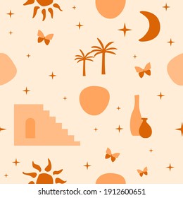 Fondo de patrón impecable. Patrón de verano soleado para el diseño de papel de envoltura, papel pintado, tela, niño cierra textiles, etc.