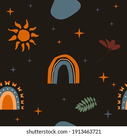 Seamless pattern background. Sunny summer pattern for design wrapping paper, wallpaper, fabric, kid closes textile etc.