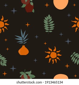 Seamless pattern background. Sunny summer pattern for design wrapping paper, wallpaper, fabric, kid closes textile etc.