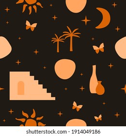 Seamless pattern background. Sunny summer pattern for design wrapping paper, wallpaper, fabric, kid closes textile etc.