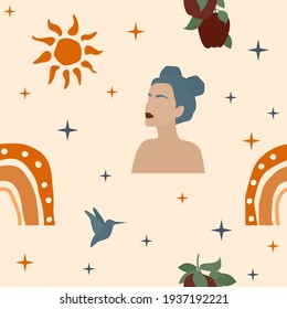 Seamless pattern background. Sunny summer pattern for design wrapping paper, wallpaper, fabric, kid closes textile etc.