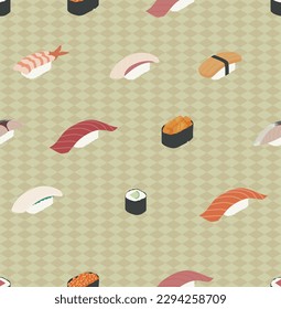 Seamless Pattern Background for Sushi