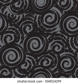 Seamless pattern background with swirls on a dark background.Modern graphic design