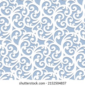 Seamless pattern background with swirls, vector.