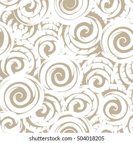 Seamless pattern background with swirls.Modern graphic design.Brown and white