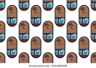 Seamless pattern background template with unique people character