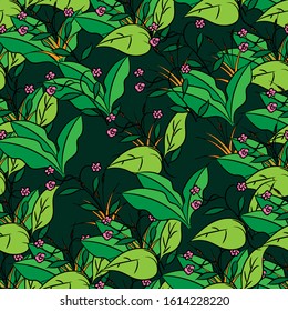 seamless pattern background templates, illustration of flower plants in spring. eps10