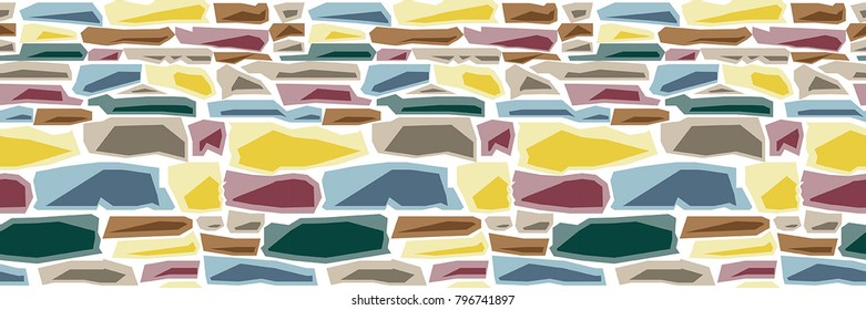 Seamless pattern Background texture colorful Stone Wall, vector illustration