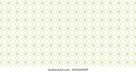 Seamless pattern background texture in geometric ornamental style green colors isolated white backgrounds for fabric, textile, cover, wrapping papers