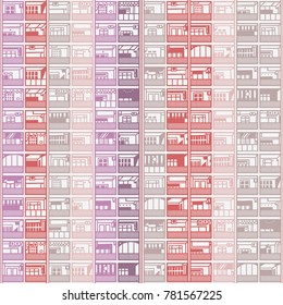 Seamless pattern, background, texture of residential and commercial building