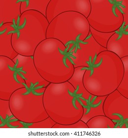 Seamless pattern background tomatoes. Juicy and red contexture. Vegetable harvest.