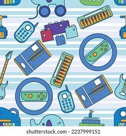 Seamless pattern background with toy icons Vector