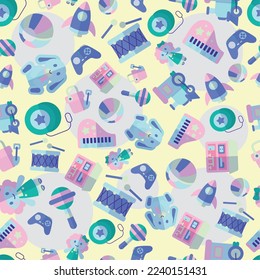 Seamless pattern background with toy icons Vector illustration