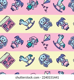 Seamless pattern background with toy icons Vector illustration