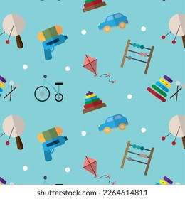 Seamless pattern background with toy icons Vector