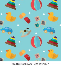 Seamless pattern background with toy icons Vector