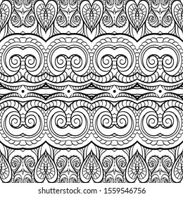 Seamless pattern, background with traditional paisley. Floral vector illustration in damask style. Outline design vector illustration...