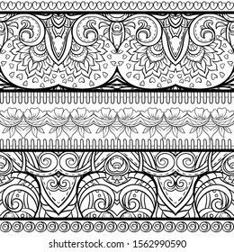 Seamless pattern, background with traditional paisley. Floral vector illustration in damask style. Outline design vector illustration...