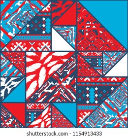 Seamless pattern background with triangles and different colors