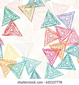 seamless pattern background, with triangles, strokes and splashes