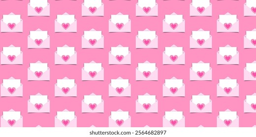seamless pattern background for Valentine's day with cute heart and message love icons.