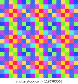 Seamless pattern background from a variety of multicolored squares.