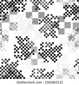 Seamless pattern background from a variety of multicolored squares. Watercolor hand drawn illustration sketch