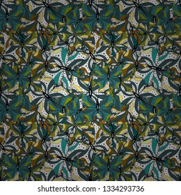 Seamless pattern background. Vector illustration. - stock. Design wrapping and gift paper, greeting cards, banner and posters design. Doodles on blue, black and white colors. Watercolor, hand drawn.