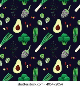 Seamless pattern background with vegetables