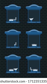 Seamless pattern background of wall with windows. Vector illustration