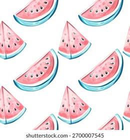 Seamless pattern background wallpaper with summer watermelon slices perfect for beach vibes festive occasions and cheerful arrangements