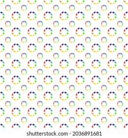 Gotas de agua de fondo de patrón sin foco montadas en círculos de color arcoiris.