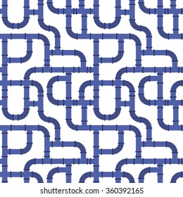 Seamless pattern background of water pipeline in flat style design
