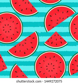 Seamless Pattern Background with Watermelon. Vector Illustration. EPS10