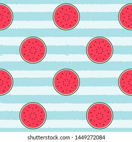 Seamless Pattern Background with Watermelon. Vector Illustration. EPS10