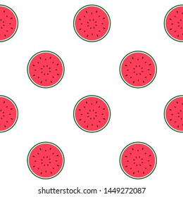 Seamless Pattern Background with Watermelon. Vector Illustration. EPS10