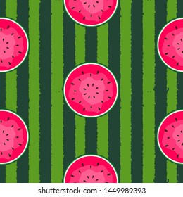 Seamless Pattern Background with Watermelon. Vector Illustration. EPS10