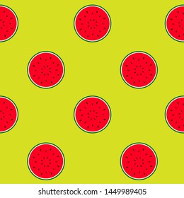 Seamless Pattern Background with Watermelon. Vector Illustration. EPS10