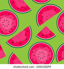 Seamless Pattern Background with Watermelon. Vector Illustration. EPS10