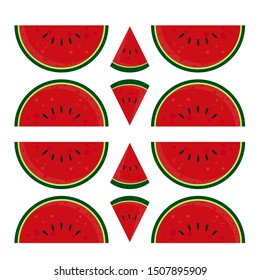 Seamless Pattern Background with Watermelon. Vector Illustration. cartoon