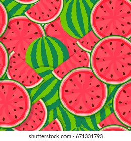 Seamless Pattern Background from Watermelon. Vector Illustration. EPS10