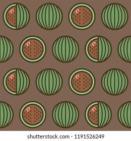 Seamless pattern background with watermelons, colorful illustration. Vector EPS10