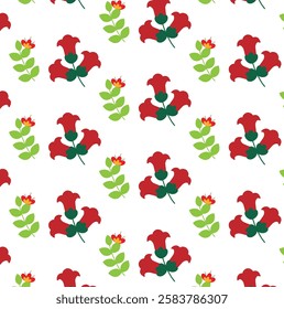 
seamless pattern background whit red  floral