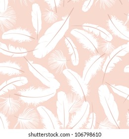 seamless pattern background with white feathers