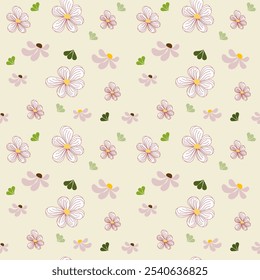 Seamless pattern, background, white flowers, vintage fabric pattern, classic table cloth pattern, gift wrapping paper